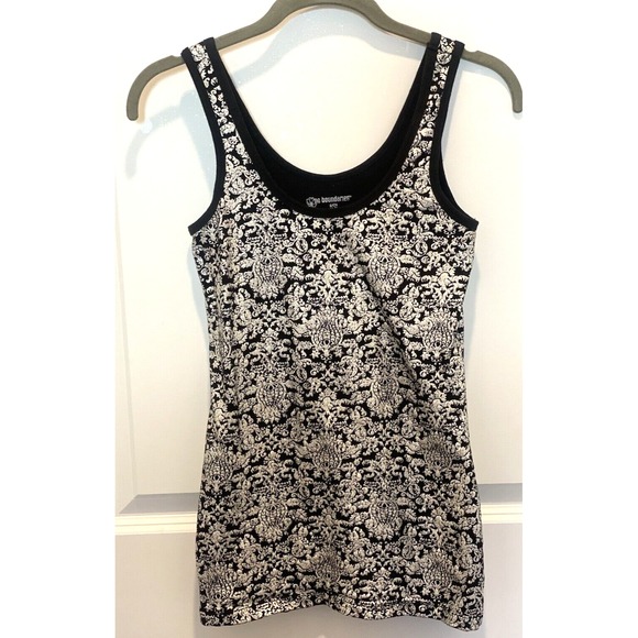 No Boundaries Tops - No Boundaries Small Black Shimmering Silver Tank Top